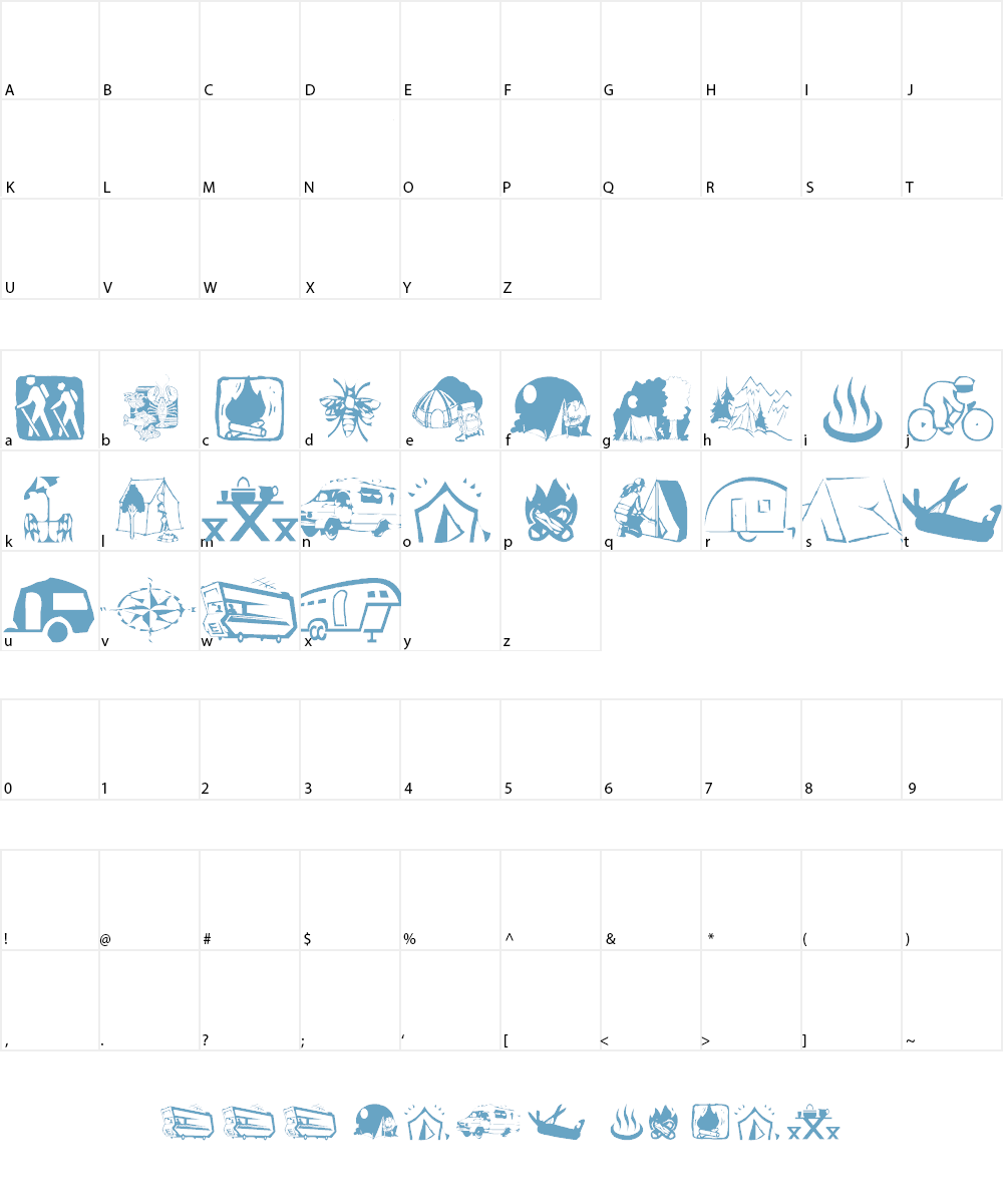 AEZ camping Font Character